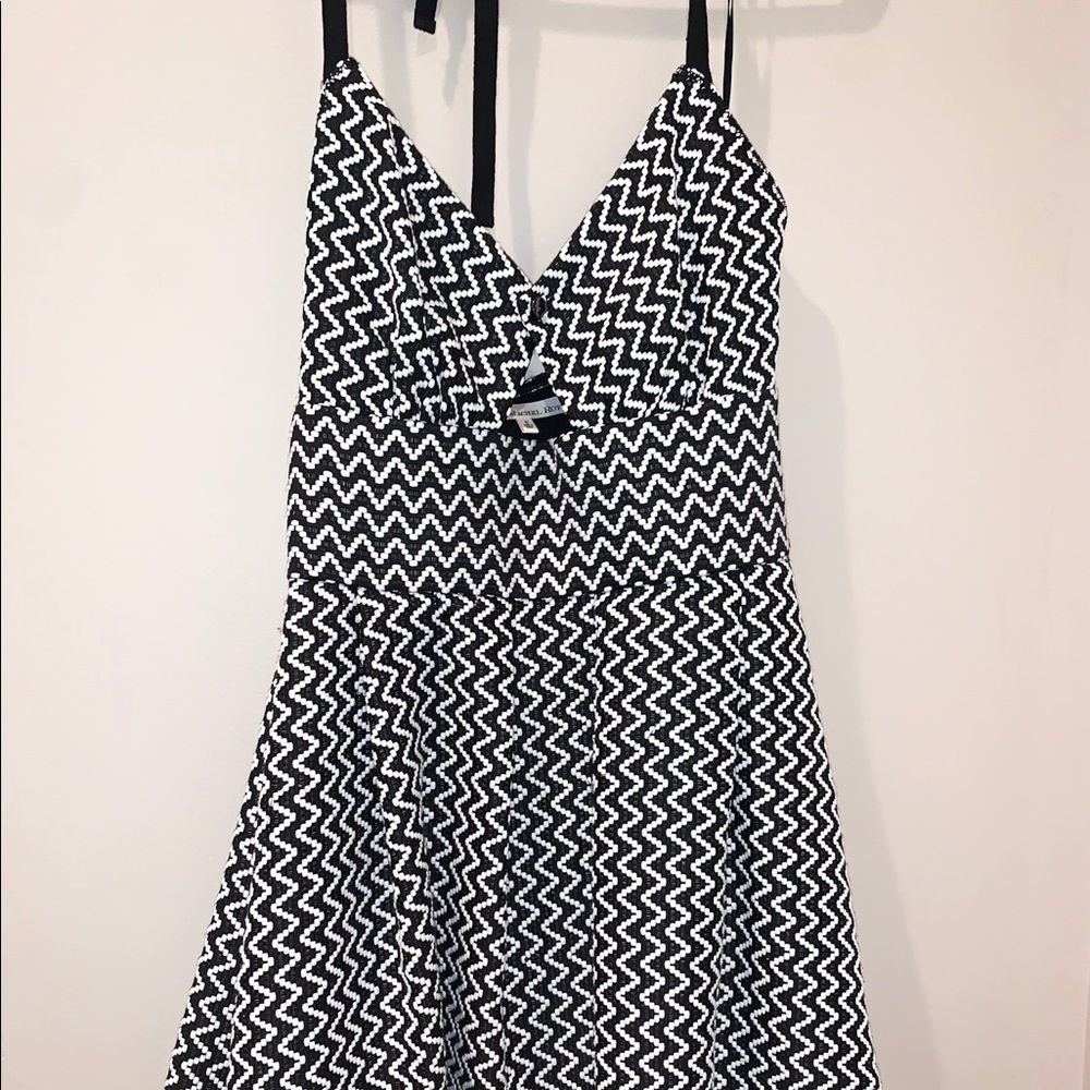 black and white striped dress with cut out
